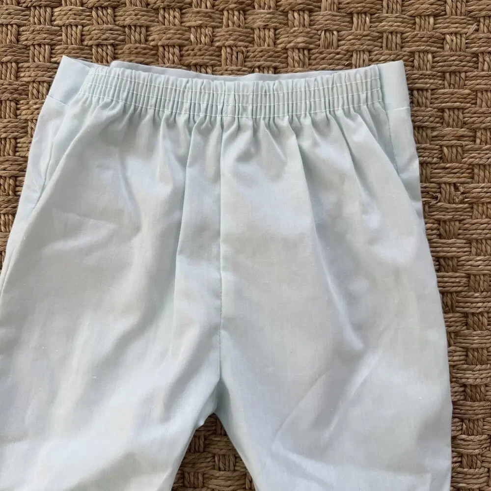 Vintage Baby Boy Heirloom Set With Bonnet Pale Blue Color